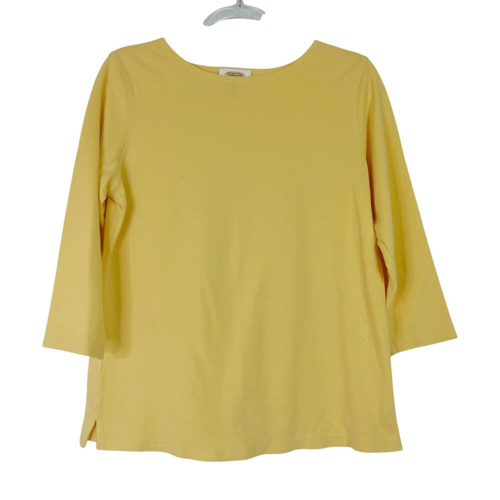 Talbots | Vintage Yellow Tee Shirt 3/4 Sleeve Cotton Spandex Womens Large